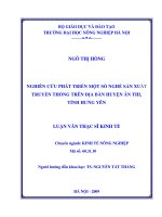 Luận văn thạc sĩ nghiên cứu phát triển một số nghề sản xuất truyền thống trên địa bàn huyện ân thị tỉnh hưng yên 