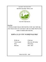 Khóa luận đánh giá hiện trạng môi trường nước mặt trên địa bàn thị xã Sơn Tây và đề xuất biện pháp giảm thiểu ô nhiễm môi trường