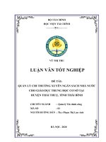 Quản lý chi thường xuyên ngân sách nhà nước cho giáo dục trung học cơ sở tại huyện thái thụy, tỉnh thái bình  luận văn tốt nghiệp  chuyên ngành quản lý tài chính công
