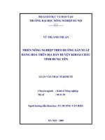 Luận văn thạc sĩ phát triển nông nghiệp theo hướng sản xuất hàng hoá trên địa bàn huyện khoái châu tỉnh hưng yên 