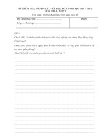 ĐỀ KIỂM TRA, ĐÁNH GIÁ CUỐI học kì II copy