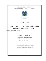 Nghiên cứu các nhân tố ảnh hưởng đến ý định quay trở lại nha trang của khách du lịch nội địa 