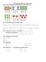 ĐỀ KIỂM TRA học kì i    môn TOÁN lớp 1 