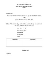 Đề tài: Phân tích tác động của hoạt động logistics đến lợi thế cạnh tranh của chuỗi cung ứng thịt mát Meat Deli