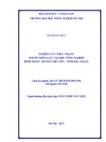 Luận văn thạc sĩ nghiên cứu thực trạng nguồn nhân lực tại khu công nghiệp đình trám huyện việt yên tỉnh bác giang 
