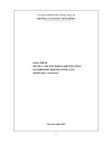 Giáo trình Truyền thông khuyến nông (Nghề: Khuyến nông lâm) - Trường Cao Đẳng Lào Cai