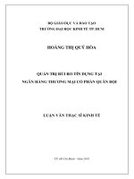 Luận văn quản trị rủi ro tín dụng tại ngân hàng thương mại cổ phần quân đội 