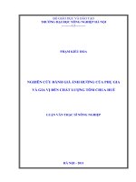 Luận văn thạc sĩ nghiên cứu đánh giá ảnh hưởng của phụ gia và gia vị đến chất lượng tôm chua huế 