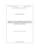 Luận án tiến sĩ nghiên cứu phát triển một số thuật toán tiến hóa giải bài toán cây khung phân cụm đường đi ngắn nhất 
