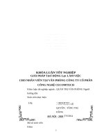 Luận văn giải pháp tạo động lực làm việc cho nhân viên tại văn phòng công ty cổ phần công nghệ cecomtech 