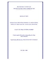 Luận văn thạc sĩ đánh giá đặc điểm nông sinh học của một số dòng giống lúa chụi ngập úng tại gia lộc hải dương 