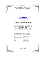 Luận văn nâng cao hiệu quả công tác lưu trữ tại UBND quận tây hồ 