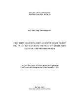 Luận văn phát triển hoạt động cho vay đối với doanh nghiệp nhỏ và vừa tại ngân hàng TMCP đầu tư phát triển việt nam chi nhánh hưng yên 