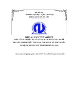 Luận văn bảo tồn và phát huy giá trị văn hoá làng nghề truyền thống mây tre đan phú vinh, xã phú nghĩa, huyện chương mỹ, thành phố hà nội 