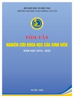 TÓM TẮT NGHIÊN CỨU KHOA HỌC CỦA SINH VIÊN NĂM HỌC 2019 - 2020