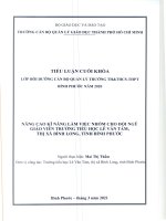 Nâng cao kỹ năng làm việc nhóm cho đội ngũ giáo viên trường tiểu học lê văn tám 