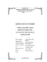 Luận văn nâng cao hiệu quả quản lý công tác văn thư lưu trữ sở tài chính hà nội 