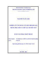 Luận văn thạc sĩ nghiên cứu ứng dụng vật liệu phi kim loại trong phục hồi và chế tạo chi tiết máy 