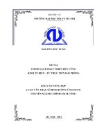 Luận văn chính sách phát triển bền vững kinh tế biển   từ thực tiễn hải phòng 