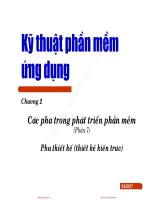 Bài giảng Kỹ thuật phần mềm ứng dụng: Chương (Phần 7) - ĐH Bách khoa Hà Nội