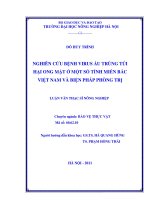 Luận văn thạc sĩ nghiên cứu bệnh virus ấu trùng túi hại ong mật ở một số tỉnh miền bắc việt nam và biện pháp phòng trị 