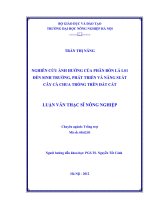 Luận văn thạc sĩ nghiên cứu ảnh hưởng của phân bón lá LS1 đến sinh trưởng phát triển và năng suất cây cà chua trồng trên đất cát 