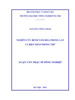 Luận văn thạc sĩ nghiên cứu bệnh nấm hoa phong lan và biện pháp phòng trừ 