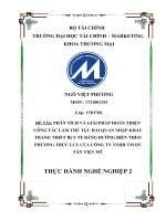 THỰC HÀNH NGHỀ NGHIỆP 2-  PHÂN TÍCH VÀ GIẢI PHÁP HOÀN THIỆN CÔNG TÁC LÀM THỦ TỤC HẢI QUAN NHẬP KHẨU TRANG THIẾT BỊ Y TẾ BẰNG ĐƯỜNG BIỂN THEO PHƯƠNG THỨC LCL CỦA CÔNG TY TNHH TM DV TÂN VIỆT MỸ