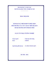 Luận văn thạc sĩ đánh giá sự thích hợp về điều kiện môi trường của cây cao su trên địa bàn huyện hương sơn tỉnh hà tĩnh 