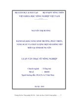 Luận văn thạc sĩ đánh giá khả năng sinh trưởng phát triển năng suất và chất lượng một số giống nếp mới tại tỉnh hưng yên 