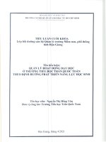 Quản lý hoạt động dạy học ở trường tiểu học trần quốc toản theo định hướng phát triển năng lực học sinh 