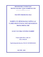 Luận văn thạc sĩ nghiên cứu bệnh hại hạt giống lạc và biện pháp sử dụng chất kích kháng trong phòng trừ 