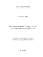 Luận văn phát triển sản phẩm ô tô tại công ty sản xuất và kinh doanh vinfast 