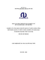 Luận văn nghiên cứu ứng dụng thuyết quản lý chất lượng tổng thể trong quản lý chất lượng nghiên cứu khoa học ở trường đại học nội vụ hà nội 