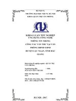 Luận văn ứng dụng công nghệ thông tin trong công tác văn thư tại văn phòng HĐND   UBND huyện lục ngạn, tỉnh bắc giang 