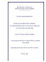 Luận văn thạc sĩ đánh giá đặc điểm nông sinh học của một số giống chè và con lai sau chọn lọc tại vùng trung du phú thọ 