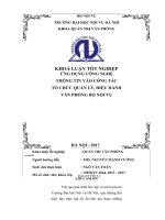 Luận văn ứng dụng công nghệ thông tin vào công tác tổ chức quản lý, điều hành văn phòng bộ nội vụ 