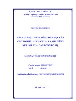 Luận văn thạc sĩ đánh giá đặc điểm nông sinh học của các tổ hợp lai cà chua và khả năng kết hợp của các dòng bố mẹ 
