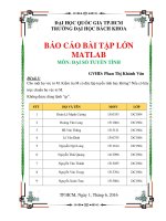 Báo cáo bài tập lớn Matlab - Môn: Đại số tuyến tính