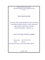 Luận văn thạc sĩ ứng dụng công nghệ tích hợp tư liệu viễn thám và hệ thống thông tin địa lý GIS lập bản đồ hiện trạng sử dụng đất năm 2010 huyện chư prông tỉnh gia lai 