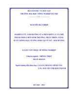 Luận văn thạc sĩ nghiên cứu ảnh hưởng của phân bón lá và chế phẩm emina đến sinh trưởng phát triển năng suất giống đậu tương DT84 tại tứ kỳ hải dương 