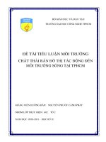 ĐỀ tài TIỂU LUẬN môi TRƢỜNG CHẤT THẢI rắn đô THỊ tác ĐỘNG đến môi TRƢỜNG SỒNG tại TPHCM 