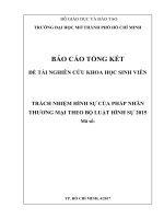 ĐỀ TÀI NGHIÊN CỨU KHOA HỌC SINH VIÊN TRÁCH NHIỆM HÌNH SỰ CỦA PHÁP NHÂN THƯƠNG MẠI THEO BỘ LUẬT HÌNH SỰ 2015