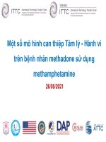 Một số mô hình can thiệp Tâm lý - Hành vi trên bệnh nhân methadone sử dụngmethamphetamine. 05/2021