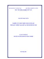 Luận văn thạc sĩ nghiên cứu phát triển chăn nuôi lợn theo quy trình VietGAHP tại thành phố hà nội 