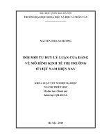 Khóa luận đổi mới tư duy lý luận của đảng ta về mô hình phát triển kinh tế thị trường ở việt nam 