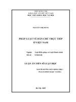Luận án pháp luật về dân chủ trực tiếp ở việt nam 