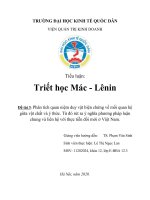 Phân tích quan niệm duy vật biện chứng về mối quan hệ giữa vật chất và ý thức  từ đó rút ra ý nghĩa phương pháp luận chung và liên hệ với thực tiễn đổi mới ở việt nam 