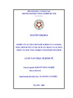 Luận văn thạc sĩ nghiên cứu sự thay đổi nghề nghiệp của lao động nông thôn huyện vũ thư dưới tác động của sự phát triển các khu công nghiệp ở thành phố thái bình 