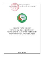 CHƯƠNG TRÌNH CHI TIẾT TRÌNH ĐỘ ĐẠI HỌC - HỆ CHÍNH QUY NGÀNH KINH TẾ TÀI NGUYÊN THIÊN NHIÊN